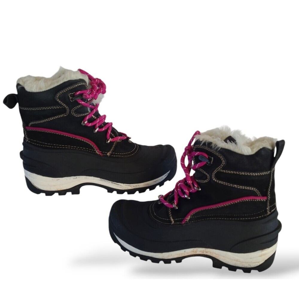 Tamarack Women’s Size 10 Boots Pink Black 200g Thinsulate Winter White Fur Lined